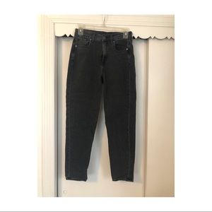 American Eagle Hi-Rise Washed Black Mom Jeans
